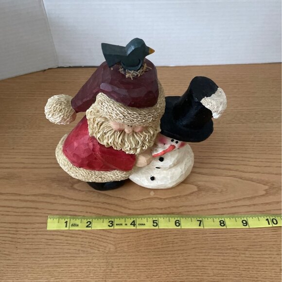 Crazy Mountain Resin Santa & Snowman Hugging 1997 Santas Workbench Series 8.5 in - Picture 8 of 9